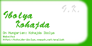 ibolya kohajda business card